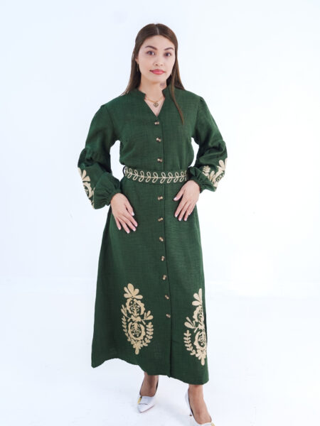 Maxi Linen Dress with thread work (Copy) (Copy)