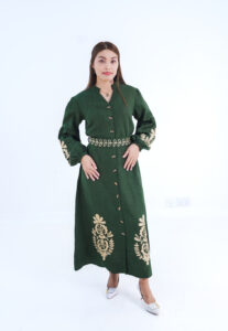 Maxi Linen Dress With Thread Work